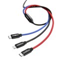 BASEUS 3IN1 TYPE-C & LIGHTNING & MICRO-USB CABLE 120CM BLACK