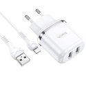 HOCO N4 ASPIRING NETWORK CHARGER + LIGHTNING CABLE WHITE