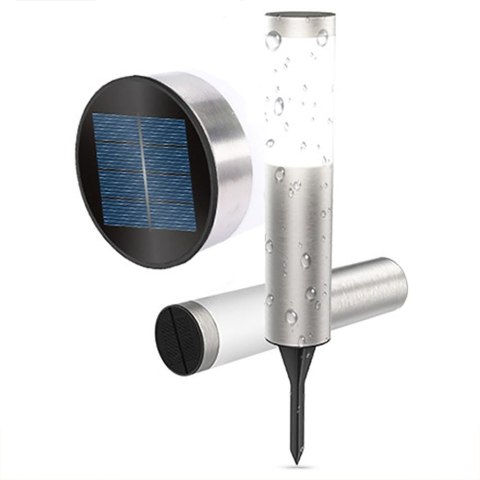 LAMPA SOLARNA OGRODOWA FDTWLV OUTDOOR SOLAR LAMP 56CM INOX