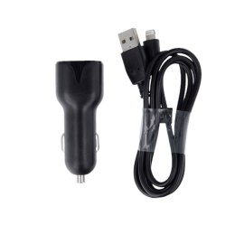 Maxlife ładowarka samochodowa MXCC-01 2x USB 2,4A czarna + kabel Lightning