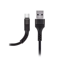 Maxlife kabel MXUC-01 USB - microUSB 1,0 m 2A czarny nylonowy