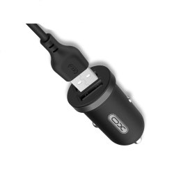 XO ładowarka samochodowa TZ08 2x USB 2,1A czarna + kabel microUSB