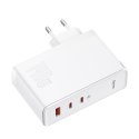 Baseus ładowarka sieciowa GaN5 Pro PD 140W 2x USB-C 1x USB biała + kabel USB-C - USB-C 240W