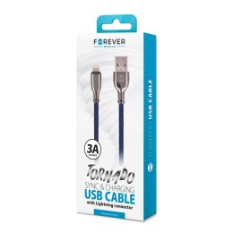 Forever kabel Tornado USB - Lightning 1,0 m 3A granatowy