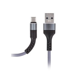 Maxlife kabel MXUC-01 USB - USB-C 1,0 m 2A szary nylonowy