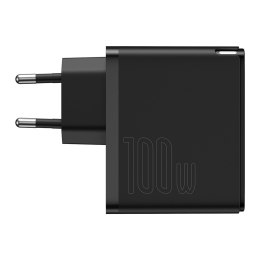 Baseus ładowarka sieciowa GaN2 PD 100W 1x USB-C czarna + kabel USB-C - USB-C