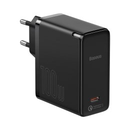 Baseus ładowarka sieciowa GaN2 PD 100W 1x USB-C czarna + kabel USB-C - USB-C