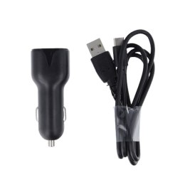 Maxlife ładowarka samochodowa MXCC-01 1x USB 2,1A czarna + kabel USB-C