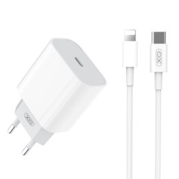 XO ładowarka sieciowa L77 PD 20W 1x USB-C biała + kabel USB-C - Lightning