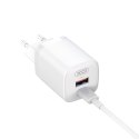 XO ładowarka sieciowa L96 PD 30W QC 3.0 18W 1x USB 1x USB-C biała + kabel USB-C - USB-C