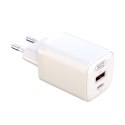 XO ładowarka sieciowa L96 PD 30W QC 3.0 18W 1x USB 1x USB-C biała + kabel USB-C - USB-C