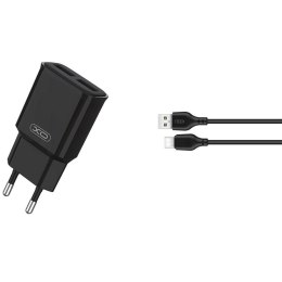 XO ładowarka sieciowa L92C 2x USB 2,4A czarna + kabel USB-C