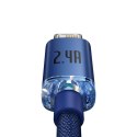 Baseus kabel Crystal Shine USB - Lightning 1,2 m 2,4A niebieski