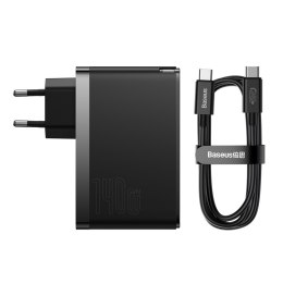 Baseus ładowarka sieciowa GaN5 Pro PD 140W 2x USB-C 1x USB czarna + kabel USB-C - USB-C 240W