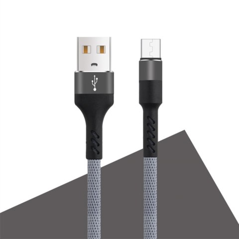 Maxlife kabel MXUC-01 USB - microUSB 1,0 m 2A szary nylonowy