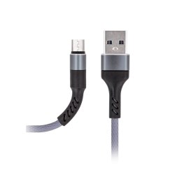 Maxlife kabel MXUC-01 USB - microUSB 1,0 m 2A szary nylonowy