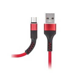 Maxlife kabel MXUC-01 USB - microUSB 1,0 m 2A czerwony nylonowy