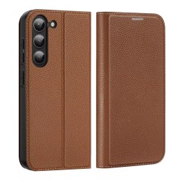 Etui ochronne Dux Ducis Skin X2 do Samsung Galaxy S23 pokrowiec z klapką portfel podstawka brązowe