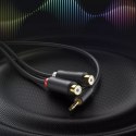 Ugreen adapter audio jack 3.5mm męski do 2xRCA żeński kabel 0.25m szary (AV109)