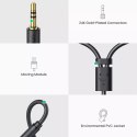 Ugreen adapter audio jack 3.5mm męski do 2xRCA żeński kabel 0.25m szary (AV109)