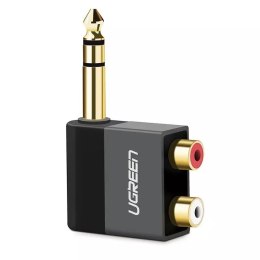 Ugreen adapter audio jack 6.35mm męski do 2xRCA żeński czarny (AV147)