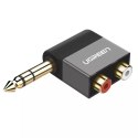 Ugreen adapter audio jack 6.35mm męski do 2xRCA żeński czarny (AV147)