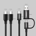 Kabel UGREEN USB Typ C do ładowania i transferu danych 3A 1,5m czarny (US286)