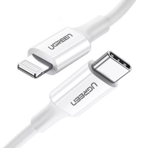 Kabel UGREEN przewód MFi USB Typ C - Lightning 3A 0.5 m biały (US171)