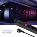 Qoltec Listwa zasilająca antyprzepięciowa CB do szafy RACK 19" | 1U | 16A | PDU | 6xFRENCH | 2m