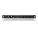 Qoltec Listwa zasilająca antyprzepięciowa CB do szafy RACK 19" | 1U | 16A | PDU | 6xFRENCH | 2m