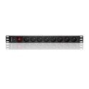 Qoltec Listwa zasilająca antyprzepięciowa CB do szafy RACK 19" | 1U | 16A | PDU | 8xFRENCH| 2m