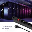 Qoltec Listwa zasilająca do szafy RACK | 1U | 16A | PDU | 6xFRENCH | 2m