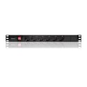 Qoltec Listwa zasilająca do szafy RACK 1U | 16A | PDU | 6xSCHUKO | 2m