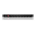 Qoltec Listwa zasilająca do szafy RACK | 1U | 16A | PDU | 8xFRENCH | 2m