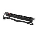 Qoltec Listwa zasilająca do szafy RACK | 1U | 16A | PDU | 8xFRENCH | 2m