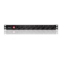 Qoltec Listwa zasilająca do szafy RACK 1U | 16A | PDU | 8xSCHUKO | 2m