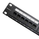 Qoltec Patch panel RACK | 24 porty | kat.5E UTP | Czarny