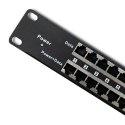 Qoltec Patch panel RACK| 48V | 24 porty | Passive PoE Injector | Czarny