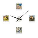 Nowoczesny zegar z 12 ramkami na zdjęcia ścienny
