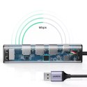 HUB UGREEN wielofunkcyjny adapter HUB USB 3.0 - 3 x USB / Ethernet RJ-45 / USB Typ C PD szary (CM475)