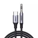 Kabel UGREEN audio stereo AUX 3,5 mm mini jack - USB Typ C do telefonu tabletu 1m czarny (CM450 20192)