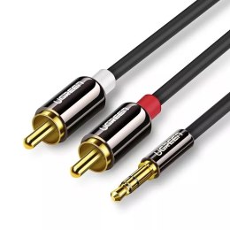 Kabel UGREEN przewód audio 3,5 mm mini jack - 2RCA 3m czarny (10590)