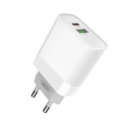 XO ładowarka sieciowa L64 PD QC 3.0 20W 1x USB 1x USB-C biała