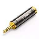 Adapter UGREEN przejściówka audio z 3.5mm (męski) na 6,35mm mini jack (żeński) szary (AV168)