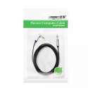 Kabel UGREEN płaski kątow przewód audio AUX 3,5 mm mini jack 0,5 m czarny (AV119 10596)