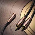 Kabel UGREEN przewód audio 3,5 mm mini jack (żeński) - 2RCA (męski) 2m brązowy (AV198 50131)