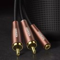 Kabel UGREEN przewód audio 3,5 mm mini jack (żeński) - 2RCA (męski) 2m brązowy (AV198 50131)