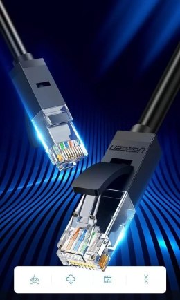 Kabel UGREEN przewód internetowy sieciowy Ethernet patchcord RJ45 Cat 6 UTP 1000Mbps 1m czarny (20159)