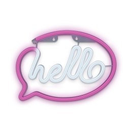 Neon LED HELLO róż biały Bat + USB FLNE15 Forever Light