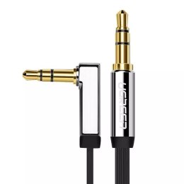 Płaski kabel UGREEN przewód audio AUX 3,5 mm mini jack 1m srebrny (10597)